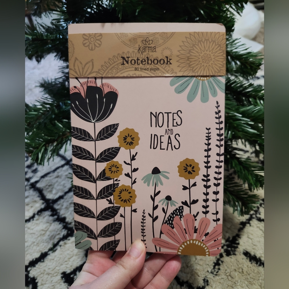 Karma Floral Notes And Ideas Lined 80 Page Notebook